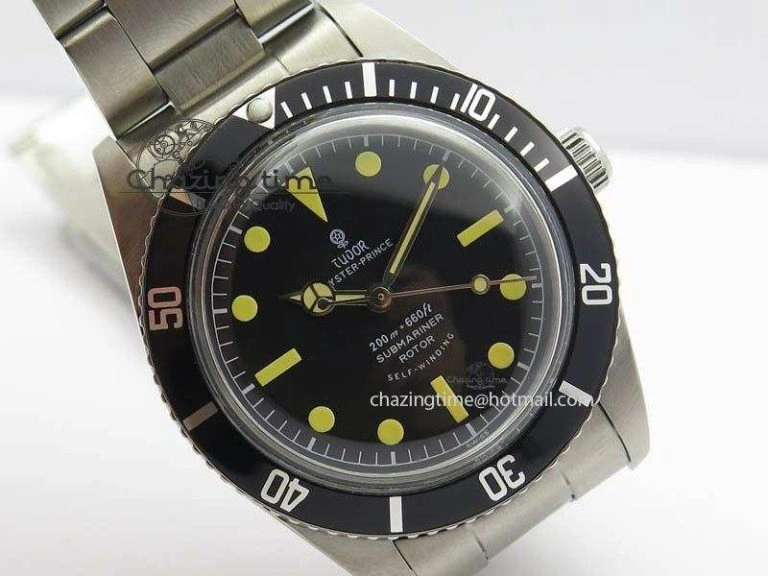 Vintage Submariner No Date SS Black Dial 200m 660ft On SS Bracelet A2813