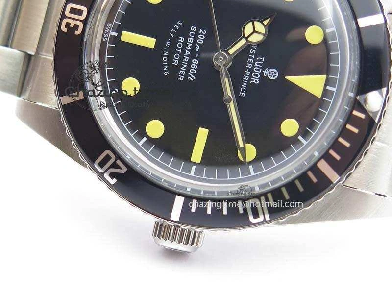 Vintage Submariner No Date SS Black Dial 200m 660ft On SS Bracelet A2813
