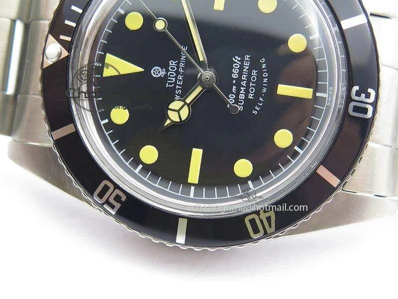 Vintage Submariner No Date SS Black Dial 200m 660ft On SS Bracelet A2813