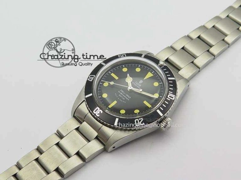 Vintage Submariner No Date SS Black Dial 200m 660ft On SS Bracelet A2813