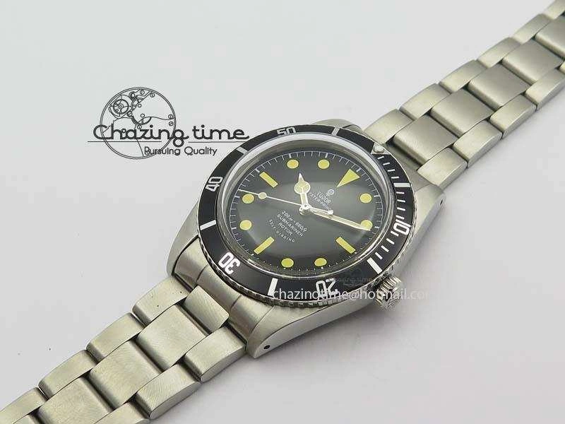 Vintage Submariner No Date SS Black Dial 200m 660ft On SS Bracelet A2813