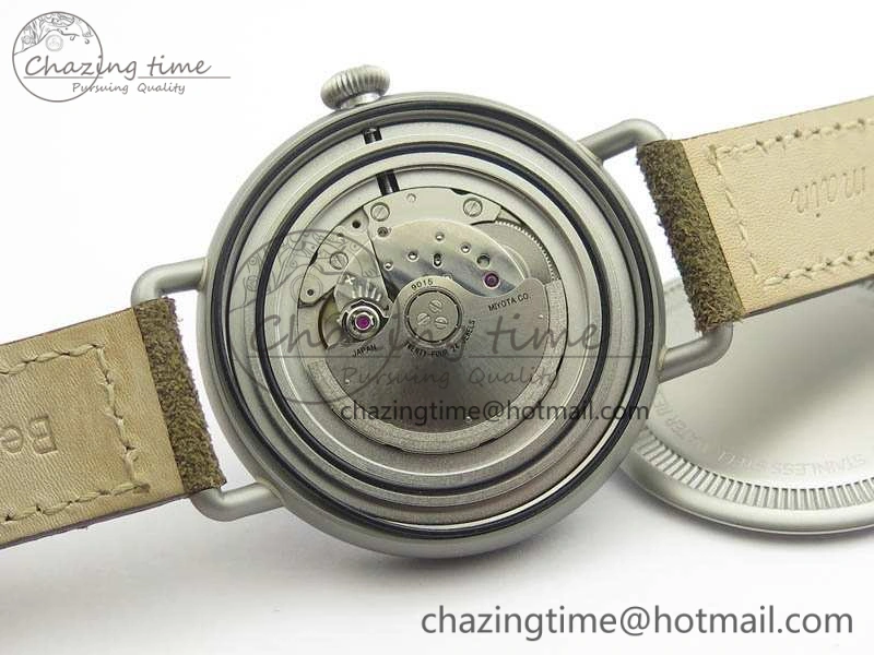 WW1-92 Military 1:1 Best Edition Black Dial On Brown Leather Strap MIYOTA 9015