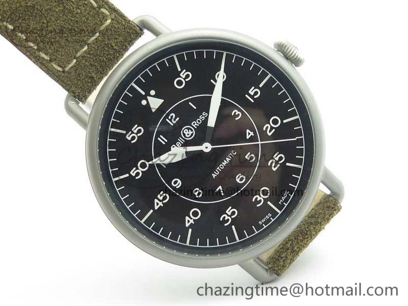 WW1-92 Military 1:1 Best Edition Black Dial On Brown Leather Strap MIYOTA 9015