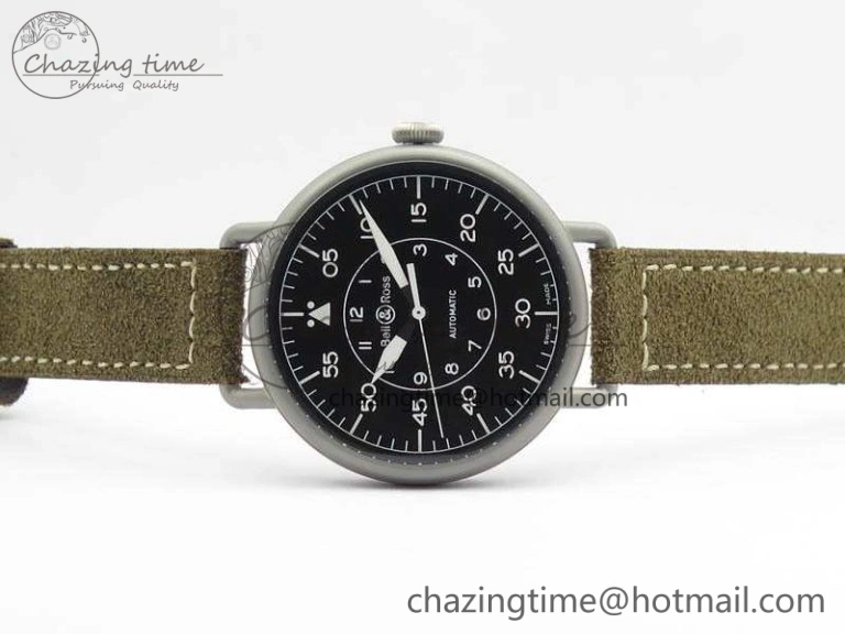 WW1-92 Military 1:1 Best Edition Black Dial On Brown Leather Strap MIYOTA 9015