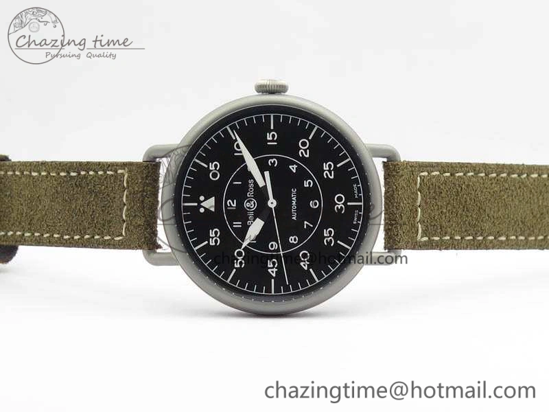 WW1-92 Military 1:1 Best Edition Black Dial On Brown Leather Strap MIYOTA 9015