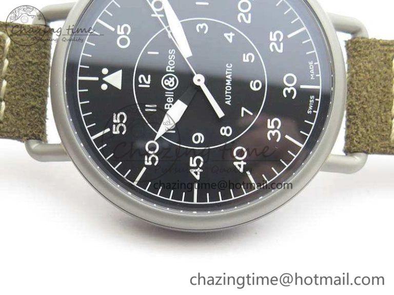 WW1-92 Military 1:1 Best Edition Black Dial On Brown Leather Strap MIYOTA 9015