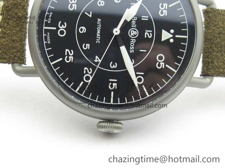 WW1-92 Military 1:1 Best Edition Black Dial On Brown Leather Strap MIYOTA 9015