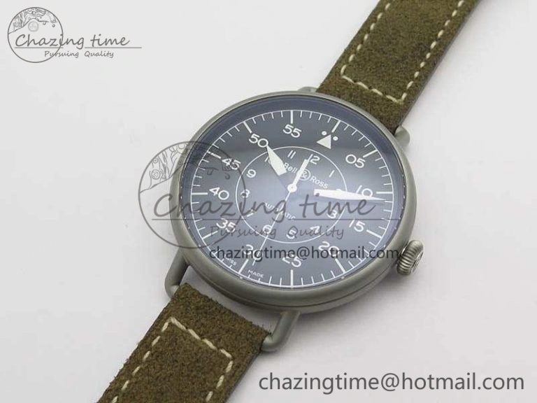WW1-92 Military 1:1 Best Edition Black Dial On Brown Leather Strap MIYOTA 9015
