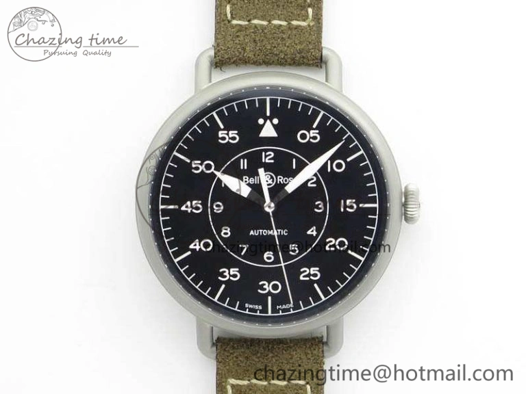 WW1-92 Military 1:1 Best Edition Black Dial On Brown Leather Strap MIYOTA 9015