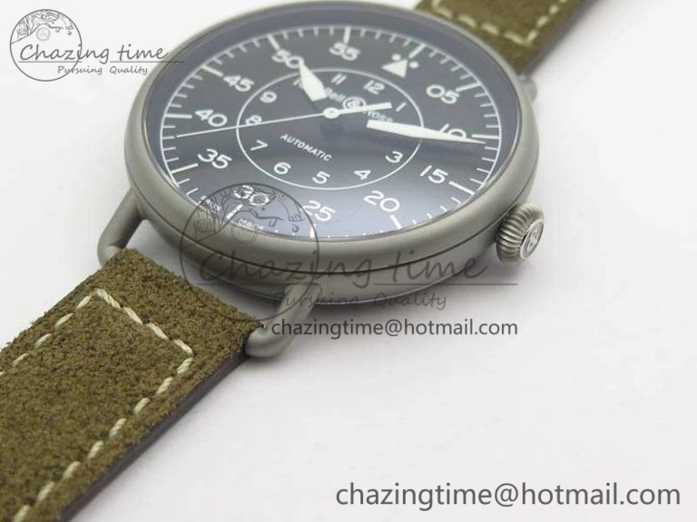 WW1-92 Military 1:1 Best Edition Black Dial On Brown Leather Strap MIYOTA 9015