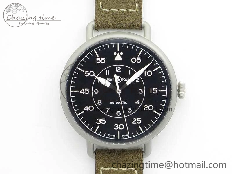 WW1-92 Military 1:1 Best Edition Black Dial On Brown Leather Strap MIYOTA 9015