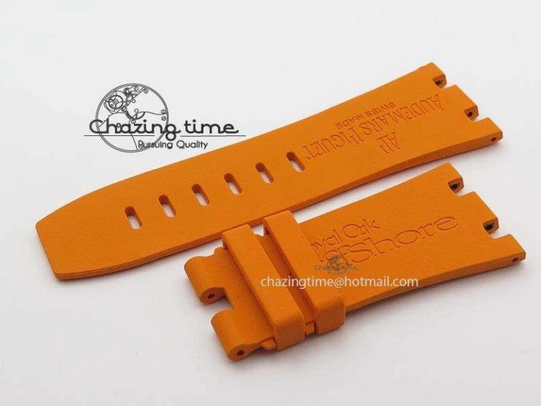 XS Orange Rubber Strap For Royal Oak Offshore Diver