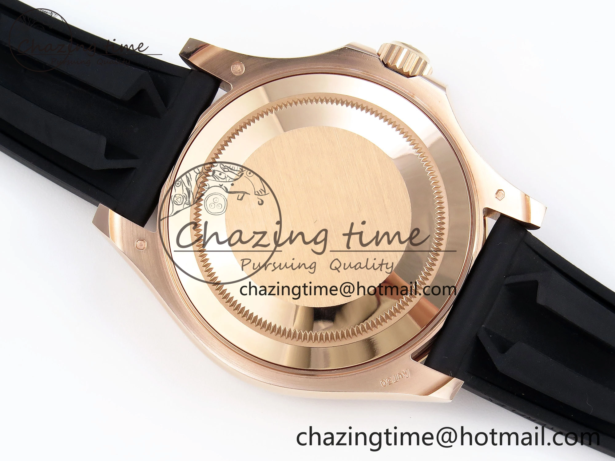 YACHT-MASTER 126655 GAIN WEIGHT RG TUNGSTEN GOLD ARF 1:1 BEST EDITION BLACK CERAMIC BEZEL ON OYSTERFLEX RUBBER STRAP VS3235
