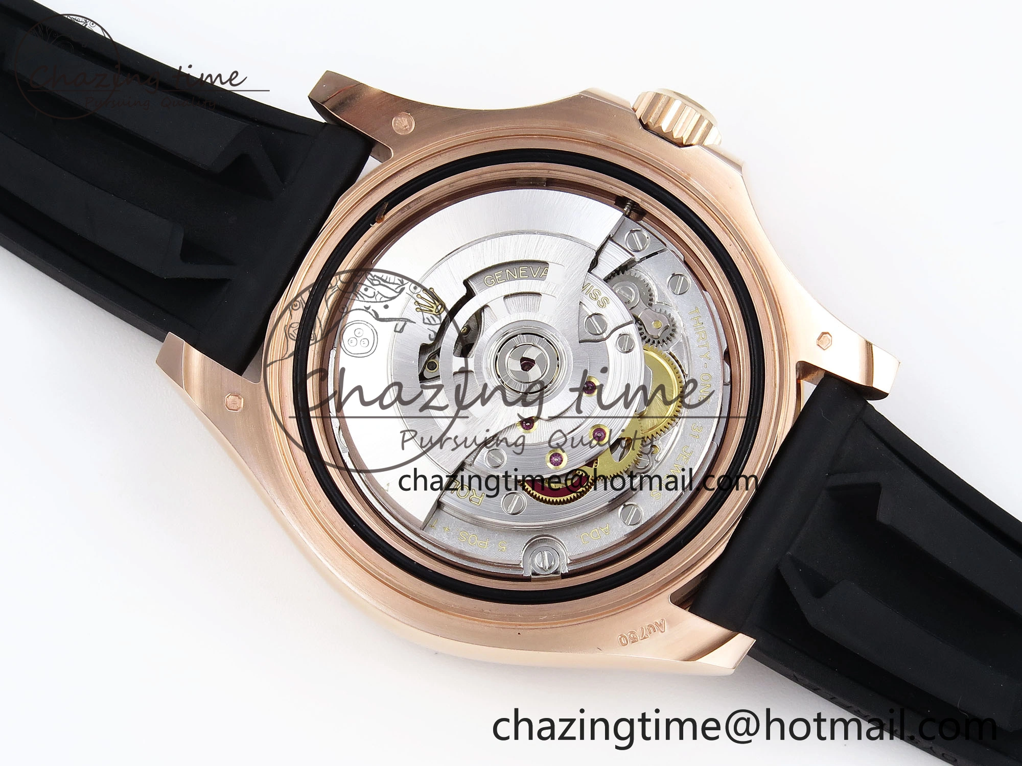 YACHT-MASTER 126655 GAIN WEIGHT RG TUNGSTEN GOLD ARF 1:1 BEST EDITION BLACK CERAMIC BEZEL ON OYSTERFLEX RUBBER STRAP VS3235