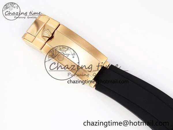 YACHT-MASTER 126655 GAIN WEIGHT RG TUNGSTEN GOLD ARF 1:1 BEST EDITION BLACK CERAMIC BEZEL ON OYSTERFLEX RUBBER STRAP VS3235