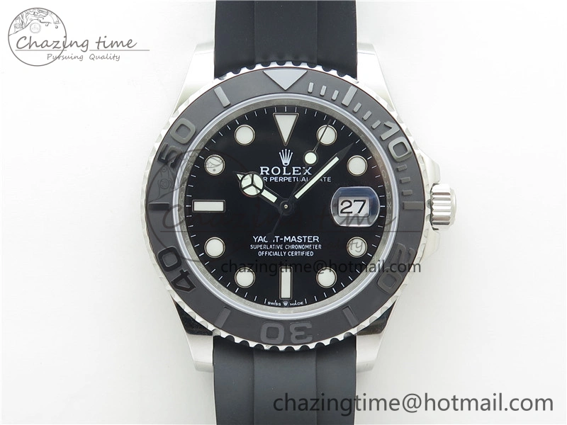 YACHT-MASTER 42MM 226659 3EF 1:1 BEST EDITION 3D BLACK CERAMIC BEZEL ON RUBBER STRAP VS3235