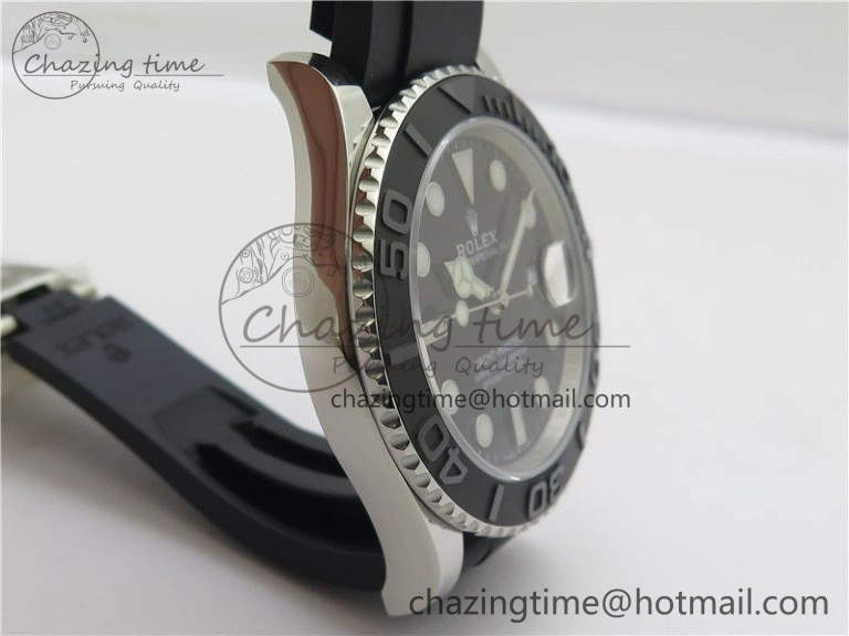 YACHT-MASTER 42MM 226659 3EF 1:1 BEST EDITION 3D BLACK CERAMIC BEZEL ON RUBBER STRAP VS3235
