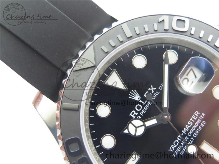 YACHT-MASTER 42MM 226659 3EF 1:1 BEST EDITION 3D BLACK CERAMIC BEZEL ON RUBBER STRAP VS3235