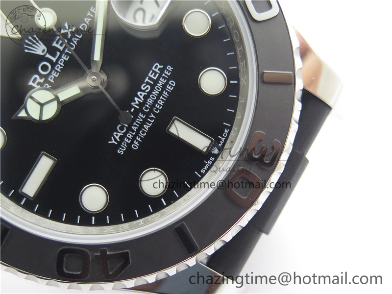 YACHT-MASTER 42MM 226659 3EF 1:1 BEST EDITION 3D BLACK CERAMIC BEZEL ON RUBBER STRAP VS3235