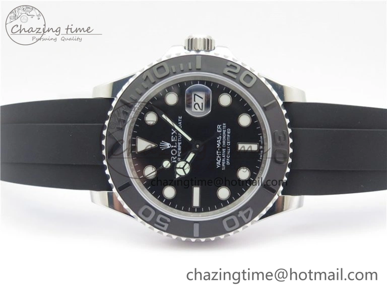 YACHT-MASTER 42MM 226659 3EF 1:1 BEST EDITION 3D BLACK CERAMIC BEZEL ON RUBBER STRAP VS3235