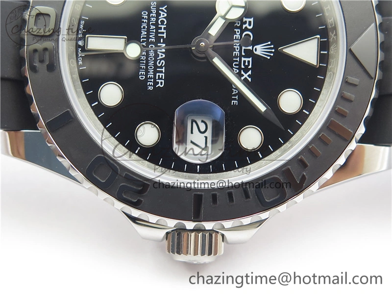 YACHT-MASTER 42MM 226659 3EF 1:1 BEST EDITION 3D BLACK CERAMIC BEZEL ON RUBBER STRAP VS3235