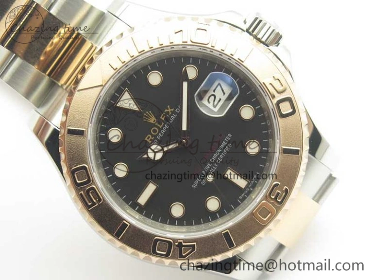 Yacht-Master 116621 SS RG VRF 1:1 Best Edition Black Dial on SS Bracelet A2836