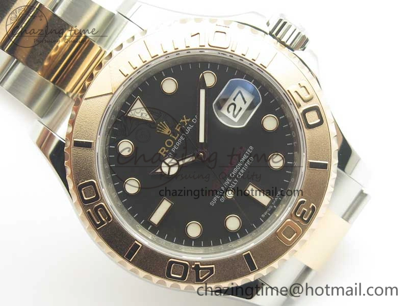 Yacht-Master 116621 SS RG VRF 1:1 Best Edition Black Dial on SS Bracelet A2836