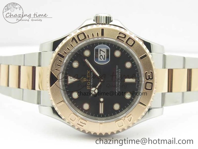 Yacht-Master 116621 SS RG VRF 1:1 Best Edition Black Dial on SS Bracelet A2836