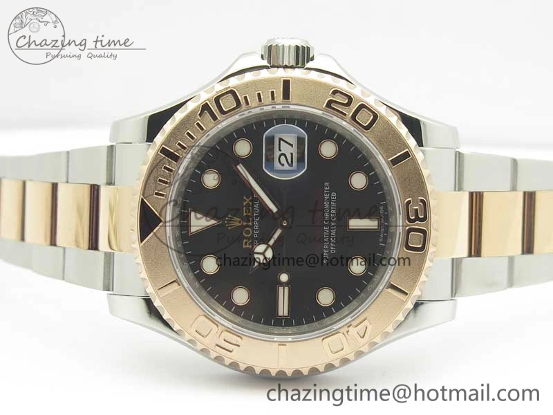 Yacht-Master 116621 SS RG VRF 1:1 Best Edition Black Dial on SS Bracelet A2836