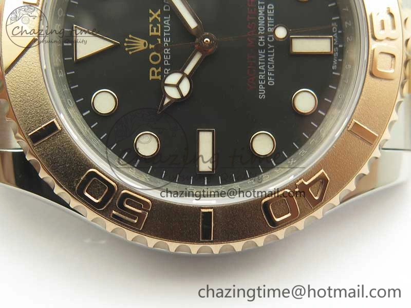 Yacht-Master 116621 SS RG VRF 1:1 Best Edition Black Dial on SS Bracelet A2836