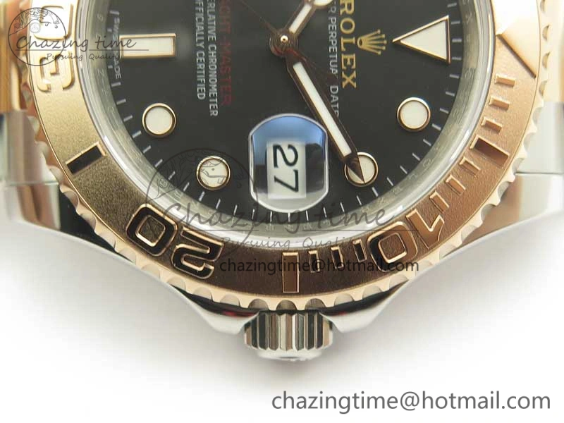 Yacht-Master 116621 SS RG VRF 1:1 Best Edition Black Dial on SS Bracelet A2836