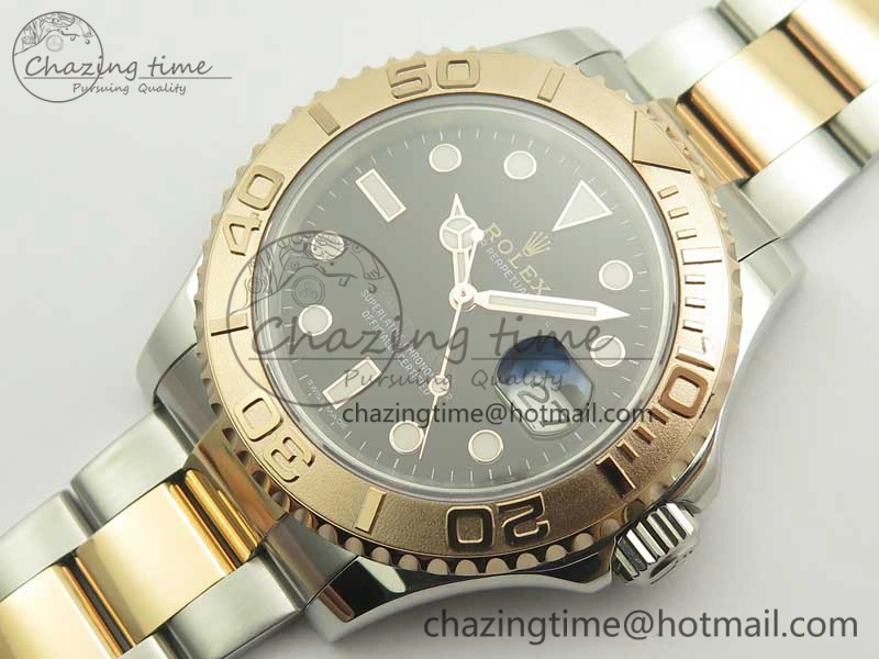 Yacht-Master 116621 SS RG VRF 1:1 Best Edition Black Dial on SS Bracelet A2836