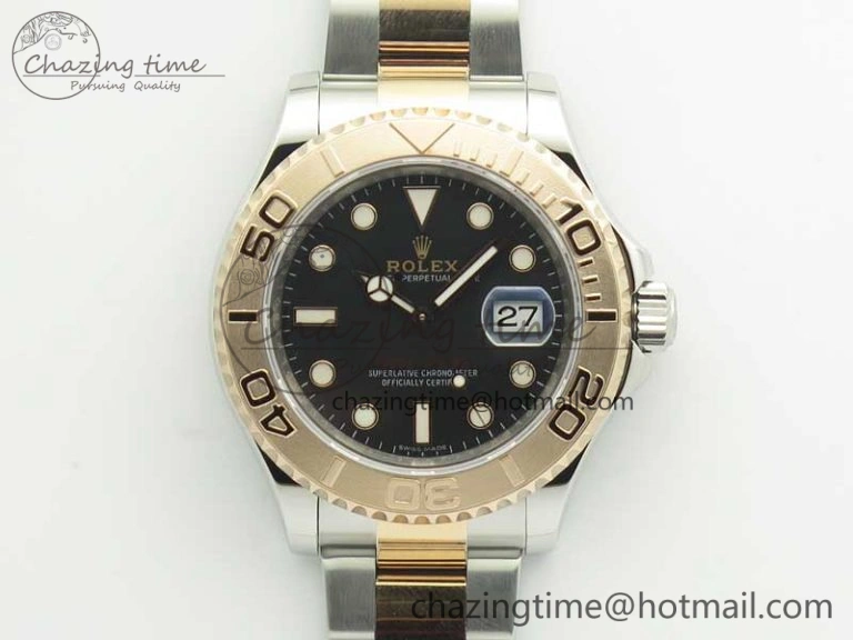Yacht-Master 116621 SS RG VRF 1:1 Best Edition Black Dial on SS Bracelet A2836