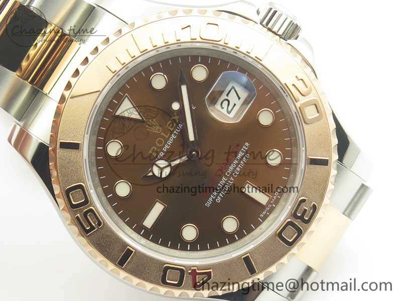Yacht-Master 116621 SS RG VRF 1:1 Best Edition Brown Dial on SS Bracelet A2836