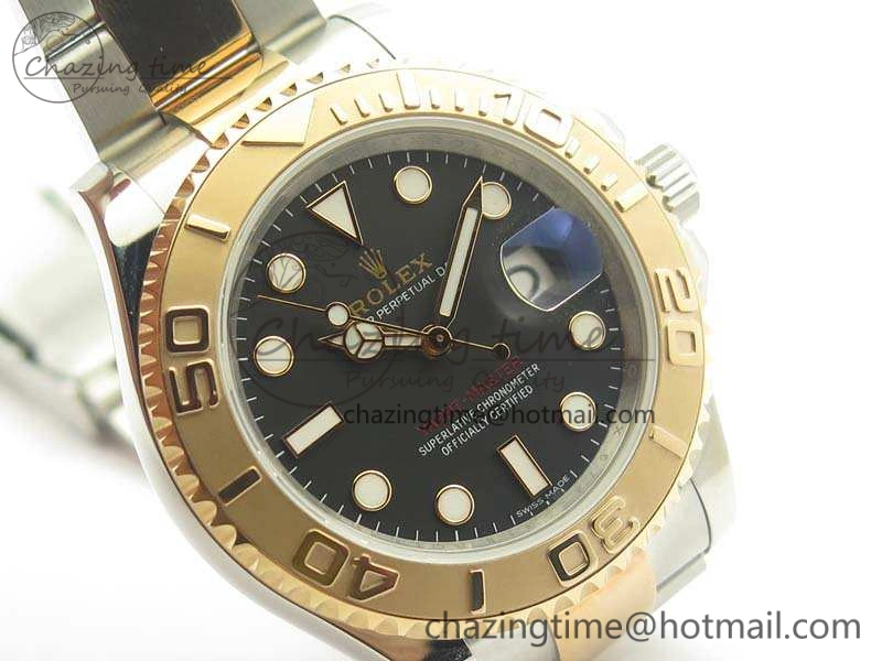 Yacht-Master 116622 JF 1:1 Best Edition Black Dial On SS RG Bracelet SA3135