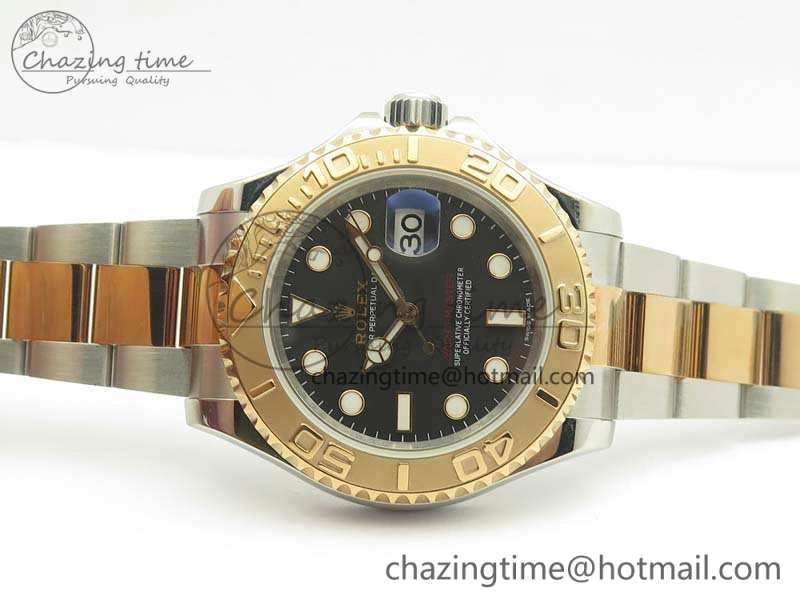 Yacht-Master 116622 JF 1:1 Best Edition Black Dial On SS RG Bracelet SA3135