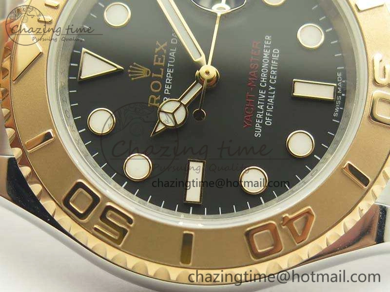 Yacht-Master 116622 JF 1:1 Best Edition Black Dial On SS RG Bracelet SA3135