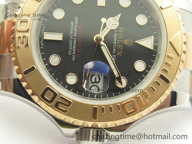 Yacht-Master 116622 JF 1:1 Best Edition Black Dial On SS RG Bracelet SA3135