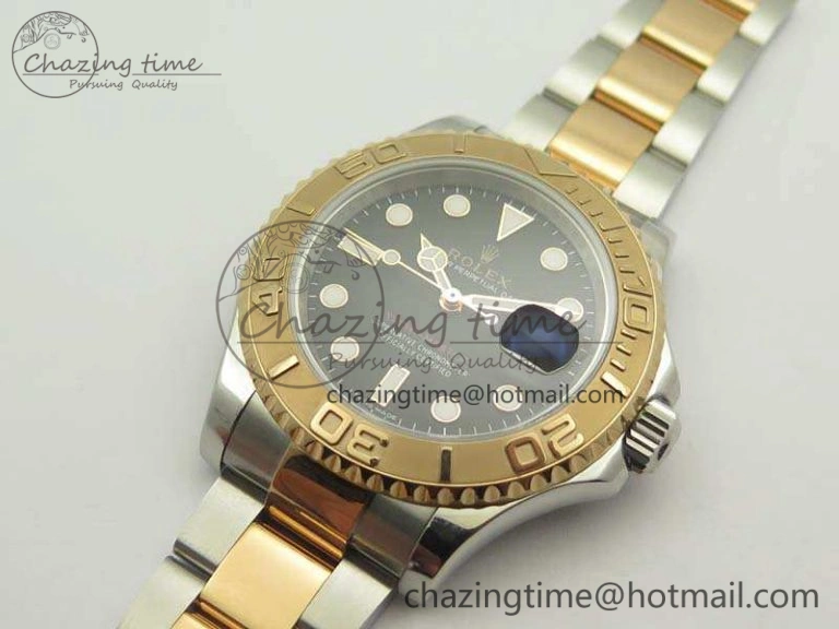 Yacht-Master 116622 JF 1:1 Best Edition Black Dial On SS RG Bracelet SA3135