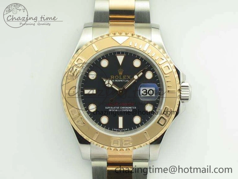 Yacht-Master 116622 JF 1:1 Best Edition Black Dial On SS RG Bracelet SA3135