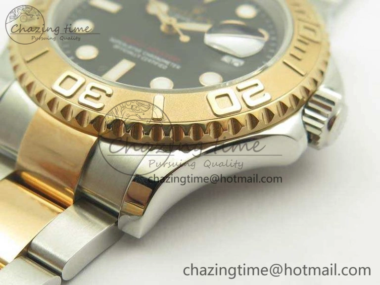 Yacht-Master 116622 JF 1:1 Best Edition Black Dial On SS RG Bracelet SA3135