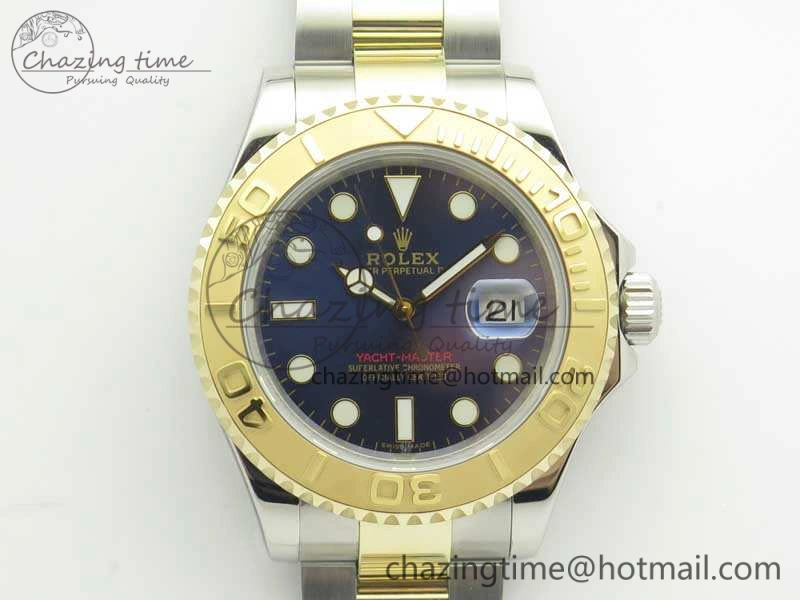 Yacht-Master 116655 3AF Best Edition YG Wrapped Blue Dial On SS YG Bracelet A2824