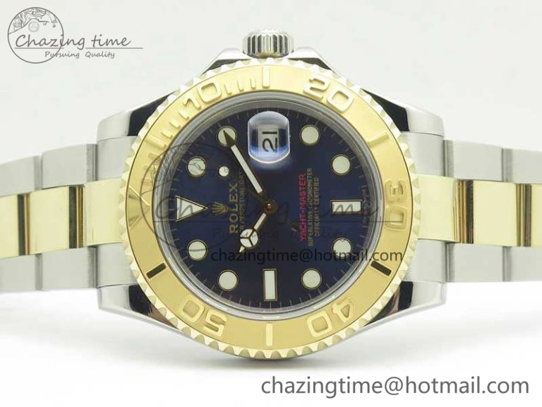 Yacht-Master 116655 3AF Best Edition YG Wrapped Blue Dial On SS YG Bracelet A2824