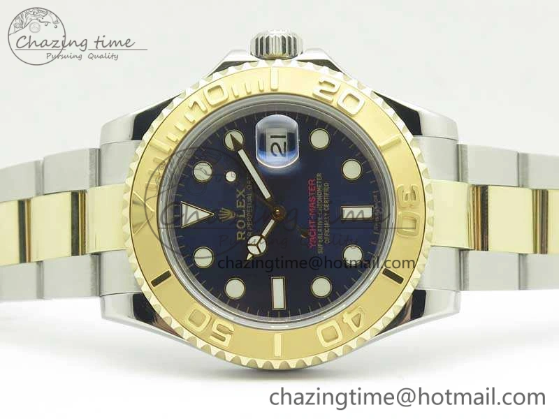 Yacht-Master 116655 3AF Best Edition YG Wrapped Blue Dial On SS YG Bracelet A2824