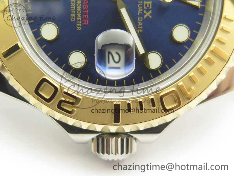 Yacht-Master 116655 3AF Best Edition YG Wrapped Blue Dial On SS YG Bracelet A2824