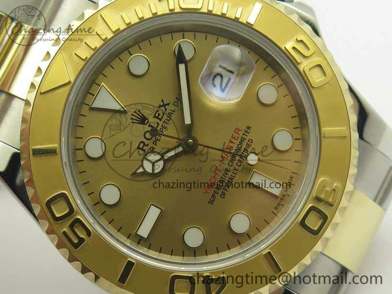 Yacht-Master 116655 3AF Best Edition YG Wrapped Gold Dial On SS YG Bracelet A2824