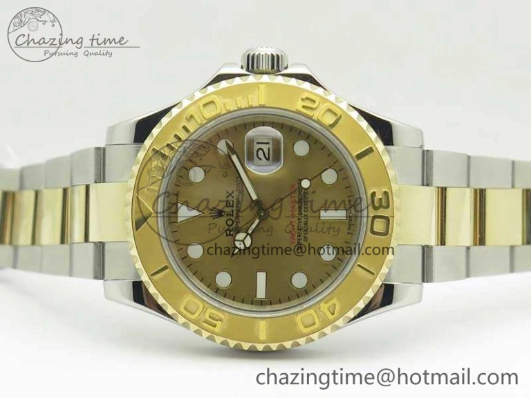 Yacht-Master 116655 3AF Best Edition YG Wrapped Gold Dial On SS YG Bracelet A2824