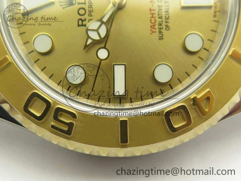 Yacht-Master 116655 3AF Best Edition YG Wrapped Gold Dial On SS YG Bracelet A2824