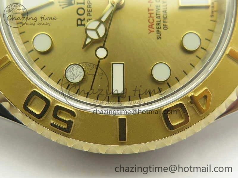 Yacht-Master 116655 3AF Best Edition YG Wrapped Gold Dial On SS YG Bracelet A2824
