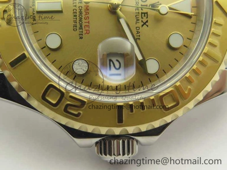 Yacht-Master 116655 3AF Best Edition YG Wrapped Gold Dial On SS YG Bracelet A2824